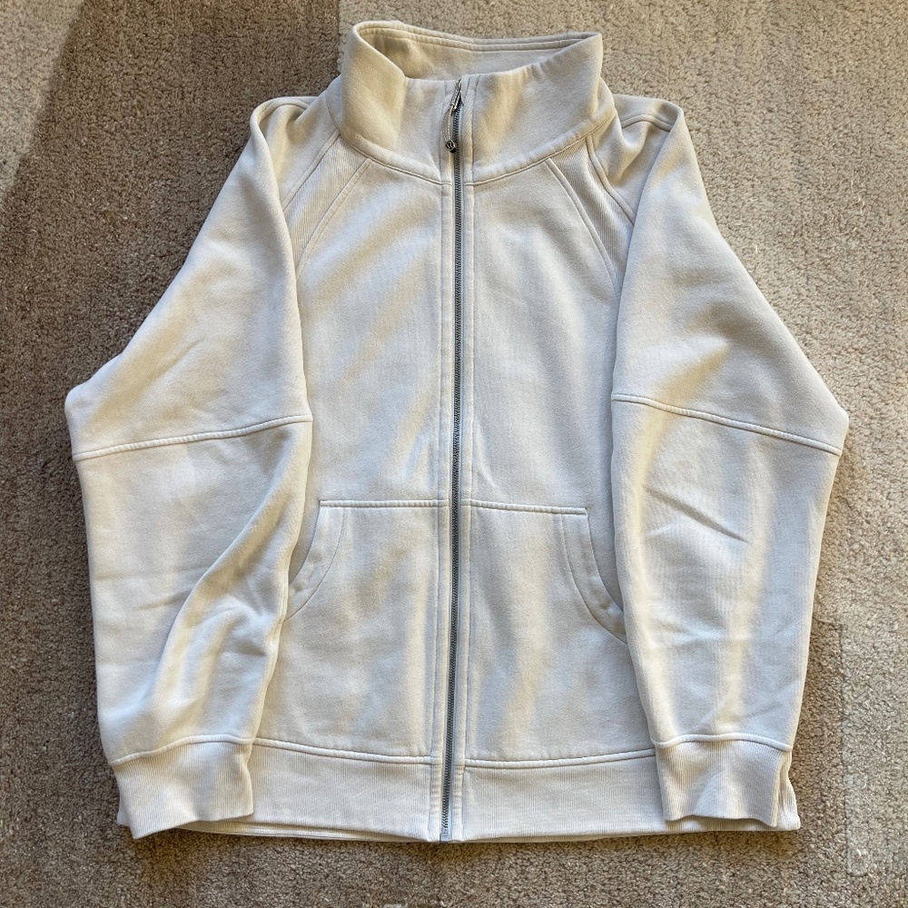 Lululemon Scuba Funnel Neck Full Zip – Ivory, L/XL | Lightly Used